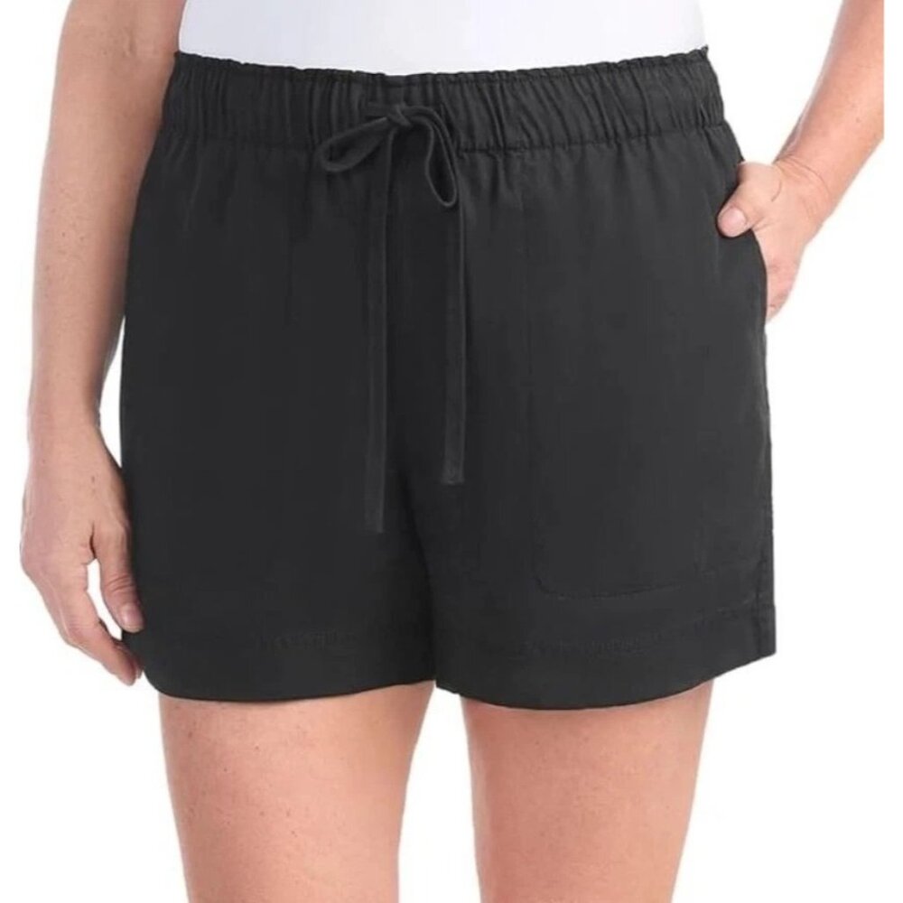 Hilary Radley Women's XL Pull On Black Tencel Shorts Mid Rise  n1005